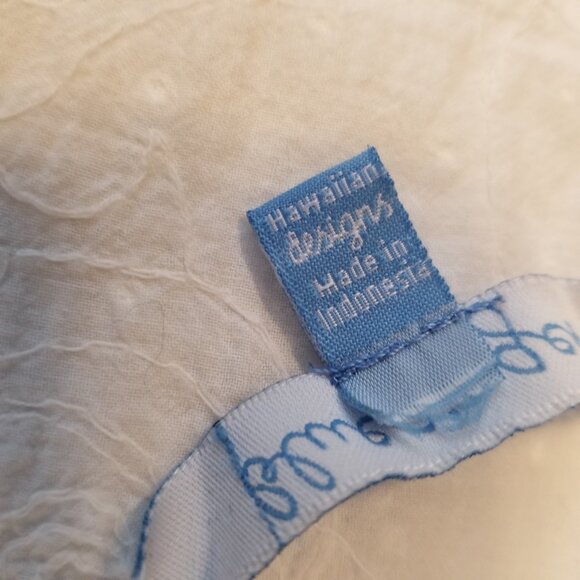 100% Cotton Resort Wear White Floral Textured Bikini Coverup Dress Women Medium - Picture 7 of 14